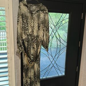 Animal print jumpsuit.